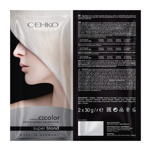 Блондирующий порошок Супер блонд C:EHKO Super Blond саше 2 х 30гр