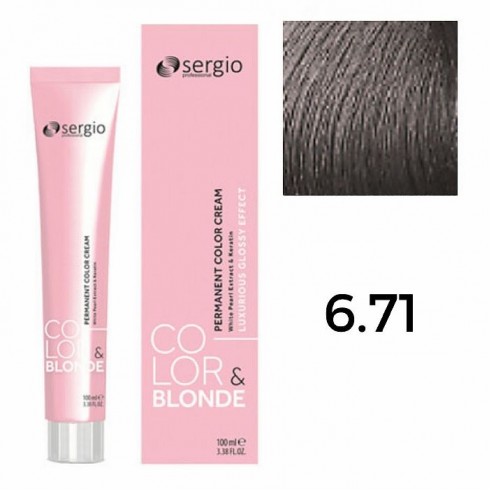 Крем-краска COLOR&BLONDE sergio professional ТОН 6.71 100мл