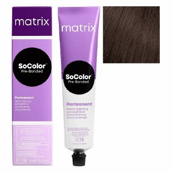 Крем-краска для седых волос SoColor Pre-Bonded Extra Coverage Matrix 504N 90мл
