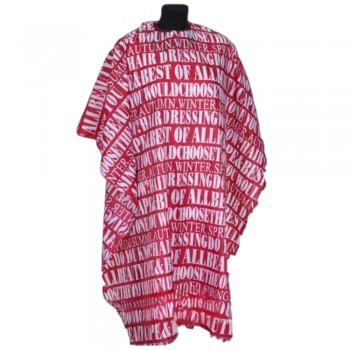 Пеньюар (накидка) для стрижки ТЕКСТ бордовый