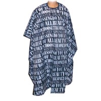 Пеньюар (накидка) для стрижки ТЕКСТ синий