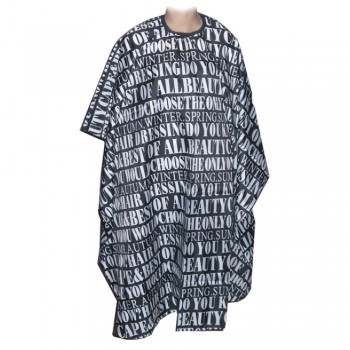 Пеньюар (накидка) для стрижки ТЕКСТ черный