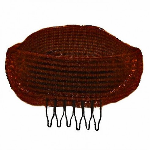 Валик для причесок UPDO с гребешком коричневый